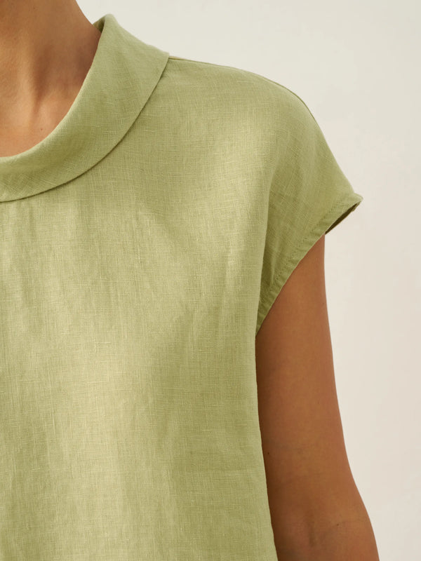 100_LinenCapSleeveSoft-FoldCollarTopSageAppleOT5713.jpg