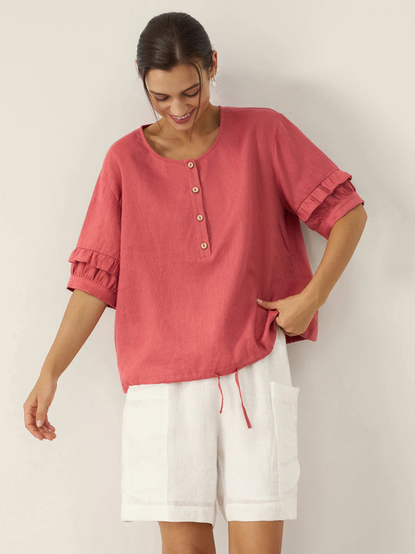 100_LinenFlutterSleeveDrawstringTopPomegranateRedOT524.jpg