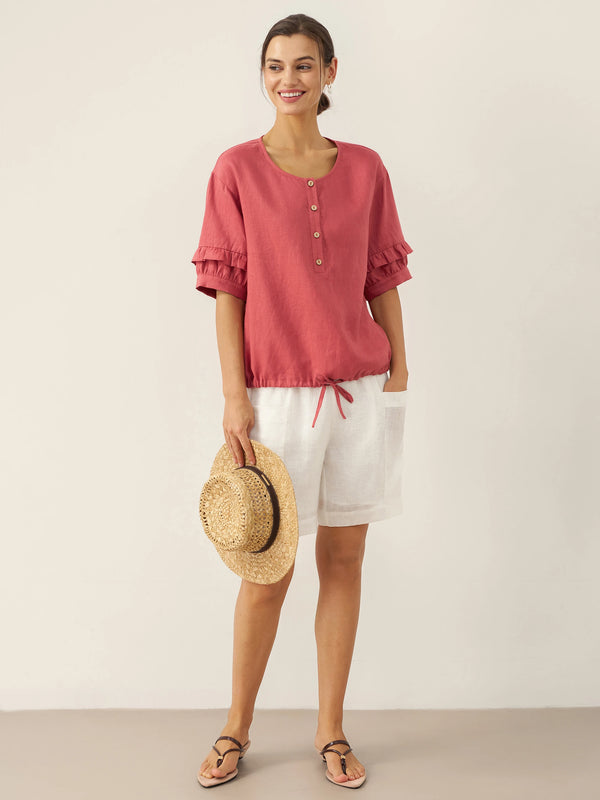 100_LinenFlutterSleeveDrawstringTopPomegranateRedOT527.jpg