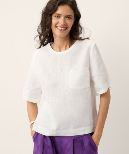 LWZLI™ 100% Linen Drop Shoulder Boxy Top REGINA