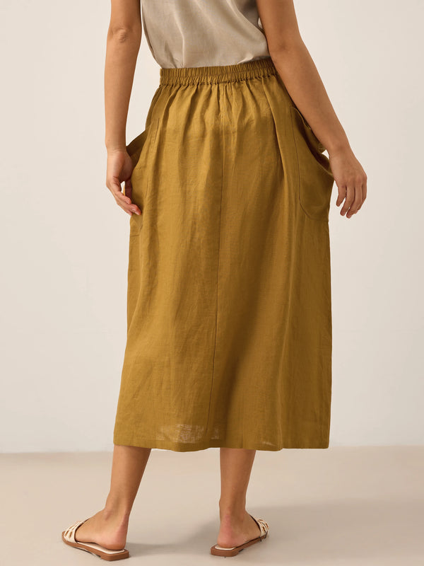 100_Linen_Elastic_Waist_Skirt_MARINA_Mustard_SKT21_4.jpg