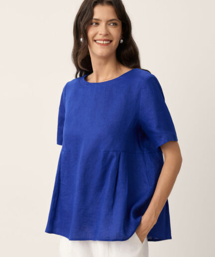 LWZLI™ 100% Linen Pleated Waist Relaxed Overtop FABIENNE
