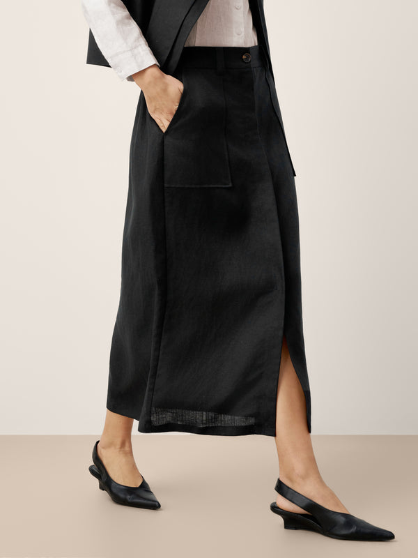 Linen-Tencel_Patch_Pocket_Placket_Skirt_LYRA_CharcoalBlack_SKT28_007.jpg