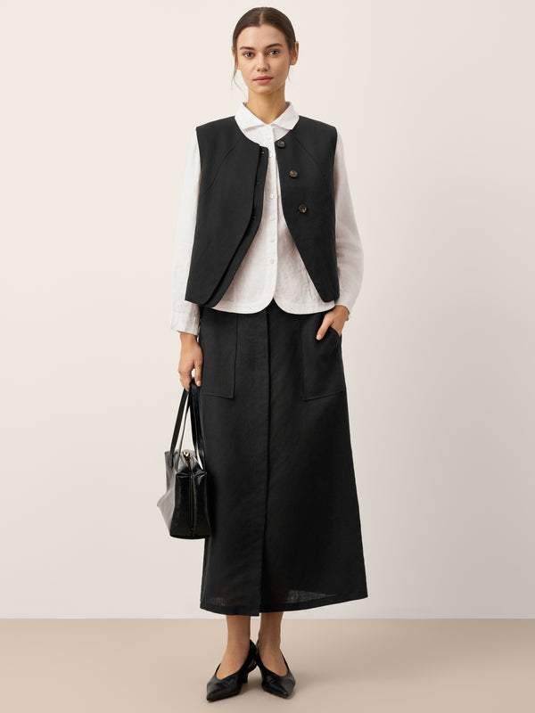 Linen-Tencel_Patch_Pocket_Placket_Skirt_LYRA_CharcoalBlack_SKT28_008.jpg