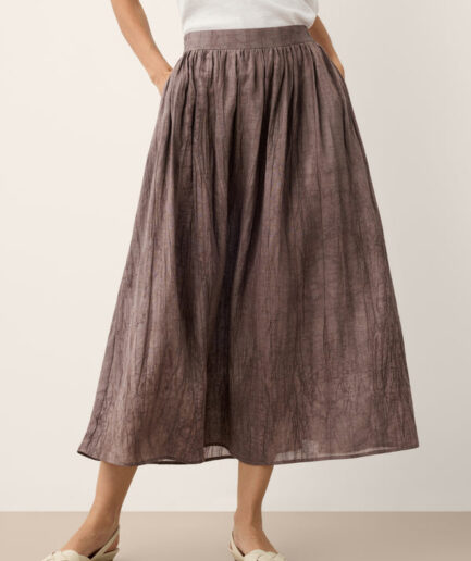 LWZLI™ Lyocell Textured Pleated Waist Skirt ROSAMUND