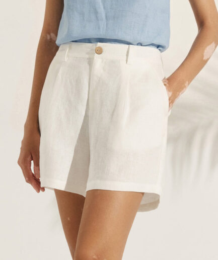 LWZLI™ 100% Linen Pleated Linen Shorts ELLEN