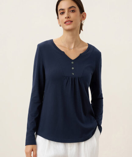 LWZLI™ Bamboo Viscose Textured Pleated Shell Accent Stretch Top ZINNIA