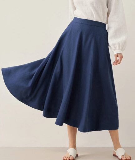 LWZLI™ 100% Linen A-Line Skirt JEMMA